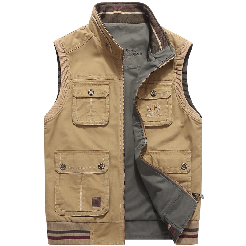 Venta al por mayor transfronteriza 9855 chaleco casual de los hombres Chaleco de algodón de doble cara Chaleco de doble cara