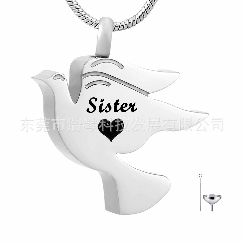 Трансграничные горячие продажи родственников Пепел ожерелье титановая сталь голубь надписи пепел шкатулка кулон мода персонализированный флакон духов