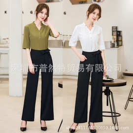 酒店足疗技师服女长裤中式套装养生馆美容院工作服装2020夏季新款