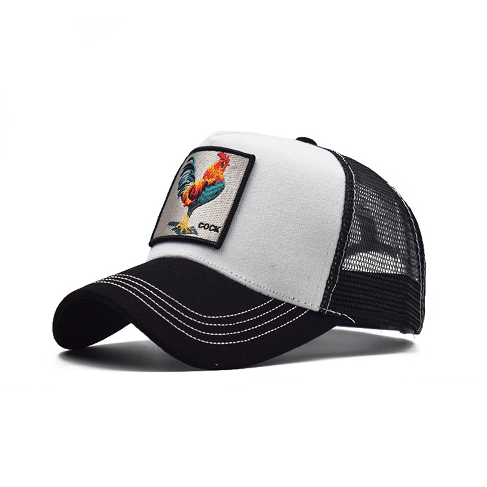 Vyšívaná zvířecí bavlněná síťovaná čepice Dámská baseballová čepice Pánská outdoorová sportovní čepice Kachní čepice_voghion.com