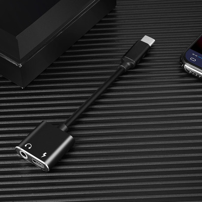 type 转3.5接口音频转接线充电耳机转接头线二合一转换器数字芯片