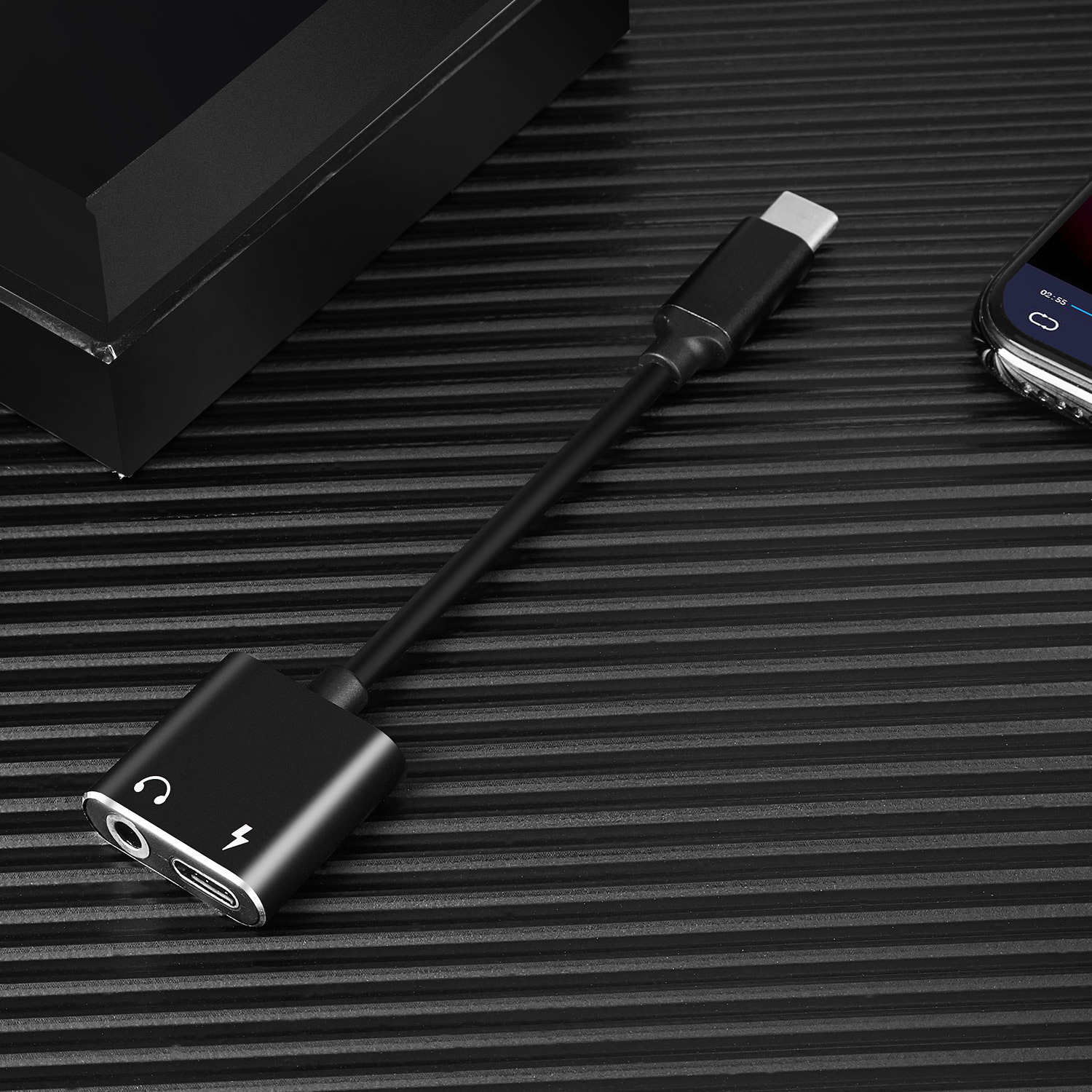 type 转3.5接口音频转接线充电耳机转接头线二合一转换器数字芯片