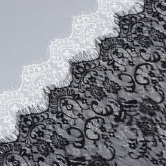 錦綸睫毛無彈蕾絲花邊 針織波浪刺繡網紗 婚紗禮服女裝花邊輔料