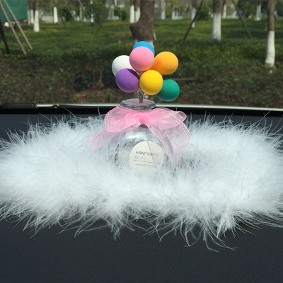 告白氣球汽車香水座擺件彩色黏土告白氣球玻璃瓶車載香水汽車用品