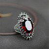 Retro accessory, ring with stone, jewelry, wish, with gem