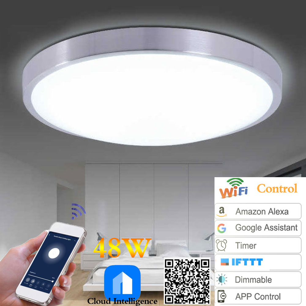 WIFI智能吸頂燈簡約臥室客廳陽台過道燈WIFI吸頂燈圓形led吸頂燈