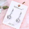 Long earrings, universal crystal with tassels, simple and elegant design, silver 925 sample