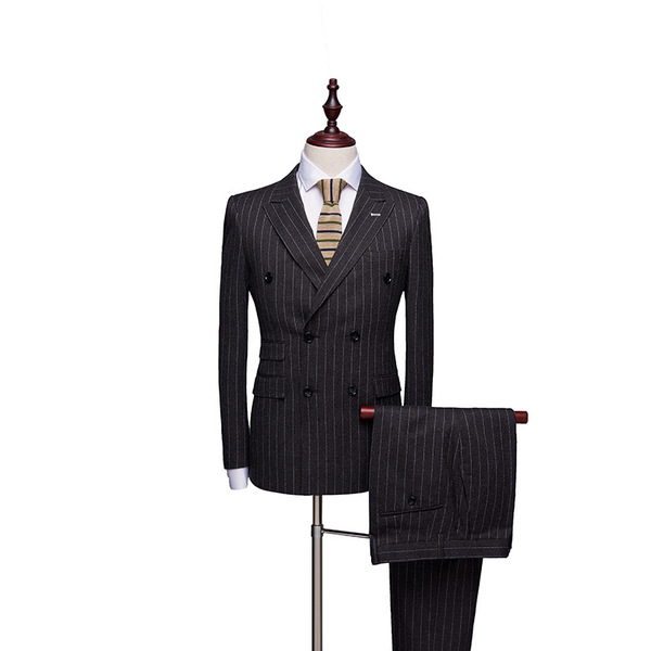 Striped men’s suit wedding dress two piece suit