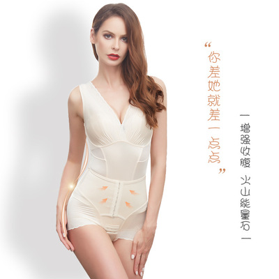 薄款排扣塑身内衣蕾丝产后连体塑身衣收腹收腰束腿提臀美体束身女|ms