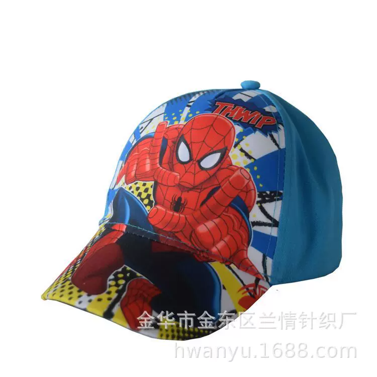 韩版印花儿童棒球帽纯棉蜘蛛侠印花棒球帽小孩卡通帽子可爱鸭舌帽