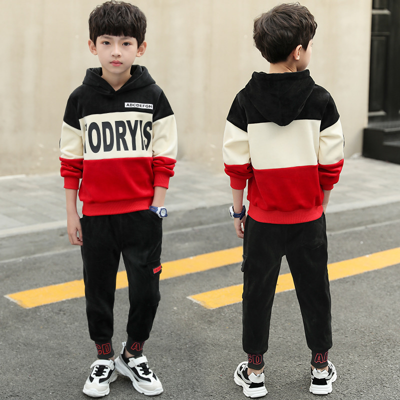 Boy Jinsirong suit children 2019 spring clothes new pattern Korean Edition Western style Sweater CUHK spring and autumn Two piece set