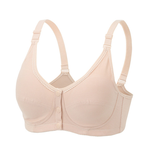 New front row three-button lace bra for middle-aged and elderly people without wire rims nursing bra maternity underwear wholesale