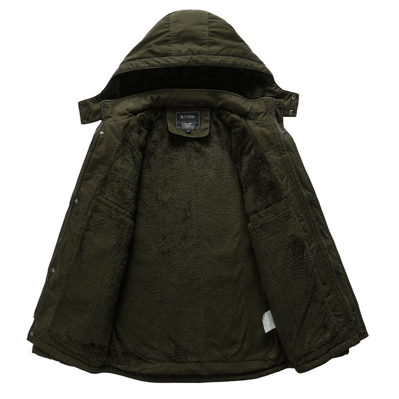Invierno nuevo abrigo de hombre chaqueta lavada forrada de lana caliente a prueba de frío de los hombres abrigo de algodón acolchado Amazon AliExpress al por mayor