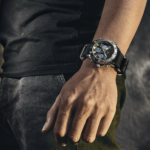 Official Factory Direct Selling New Cross-Border Dual-Core Sport Quartz Watch Waterproof Multi-Function Men's Watch Wholesale