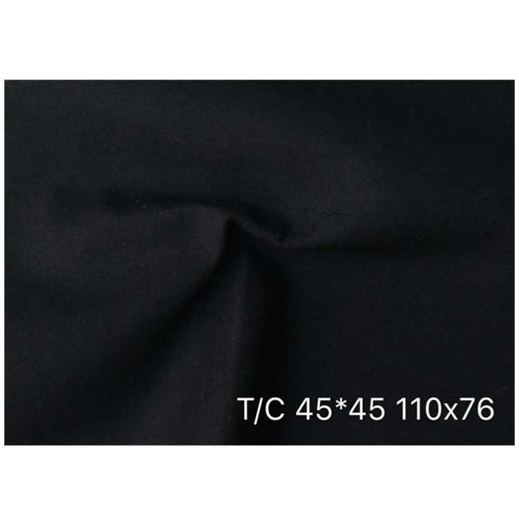 现货供应涤棉黑色府绸T/C90:10 110*76 口袋布里布