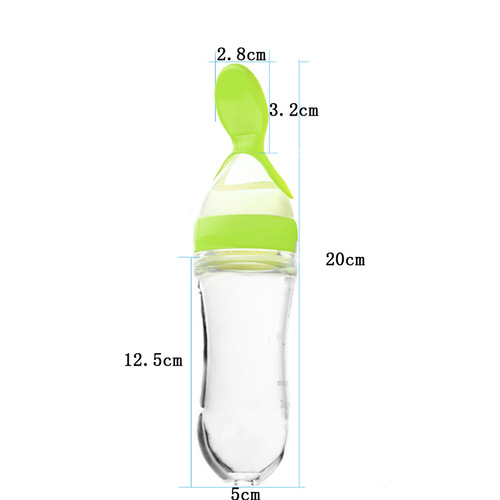 Baby rice cereal spoon bottle, silicone squeeze rice cereal feeding bottle, baby food supplement training rice cereal bottle wholesale