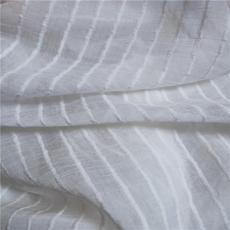 现货新品 春夏锦纶天丝提花条子面料 时尚女装面料