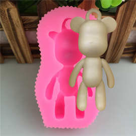 DIY小熊带孔可悬挂盐雕石膏液态硅胶模具手工翻糖蛋糕模 翻糖工具