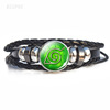 Naruto, woven bracelet for black leather for boys, Birthday gift, wholesale