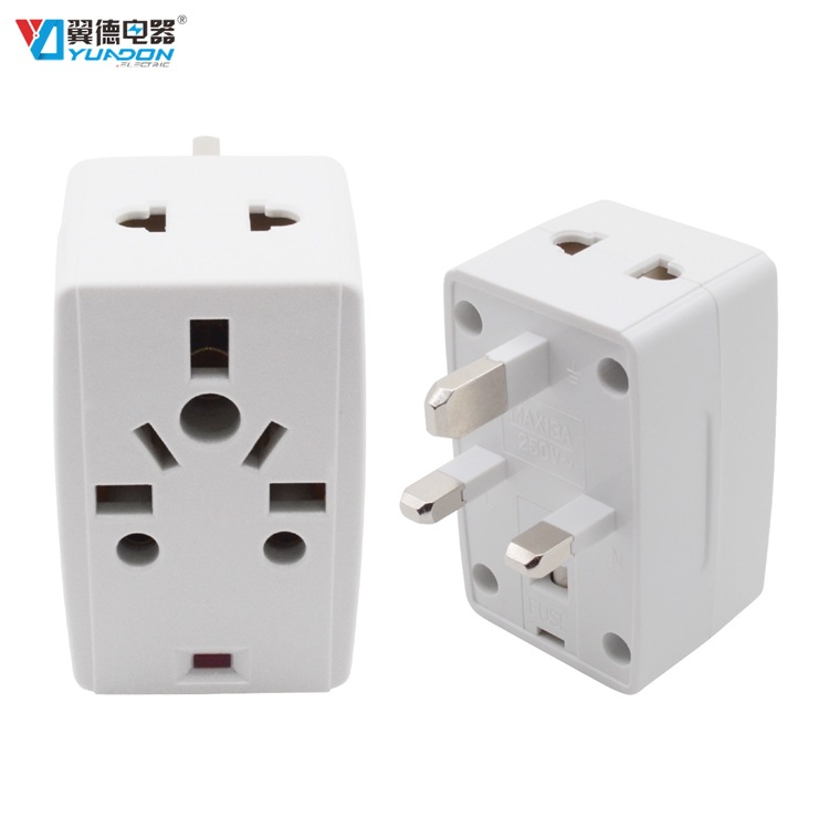 YD-7197澳规英规小南非转英规 英规一出二转换插头带保险丝电源插