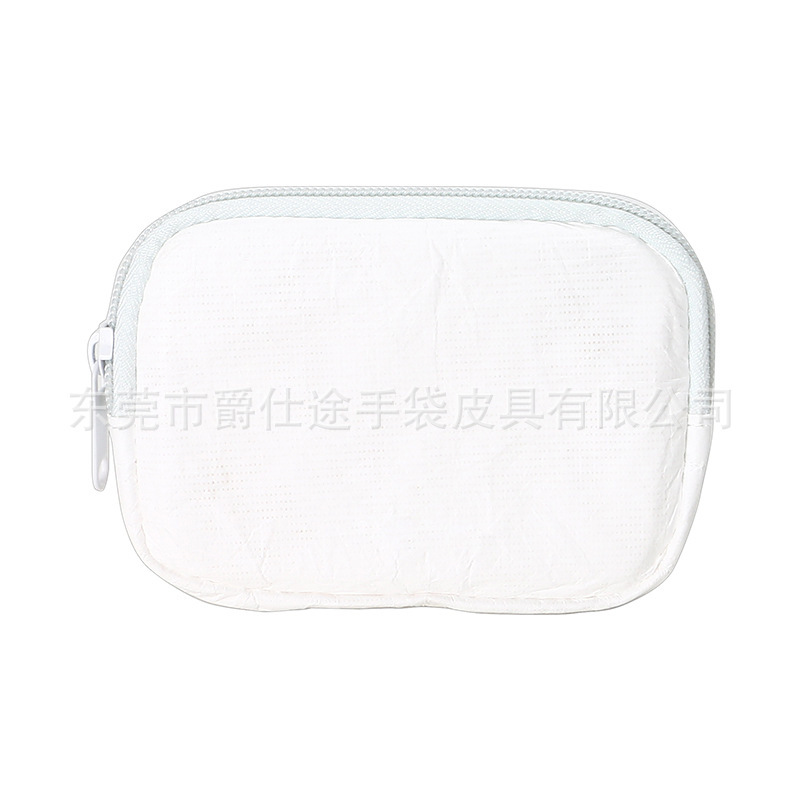 Korean style fashion waterproof DuPont paper coin purse White fresh TYVEK zipper wallet designer original