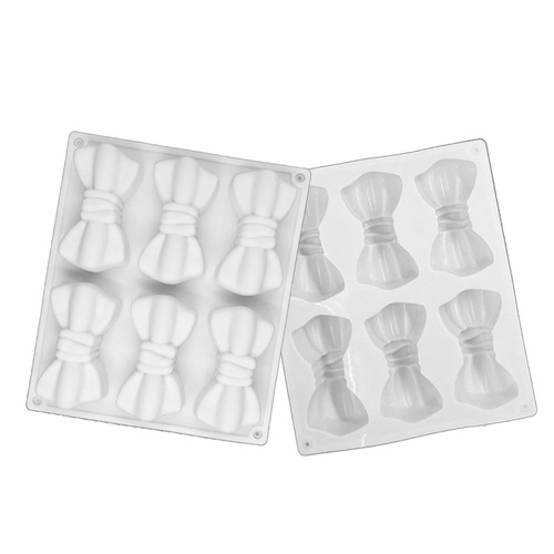 French 6-link bow mousse cake mold diy baking dessert silicone household baking silicone mold