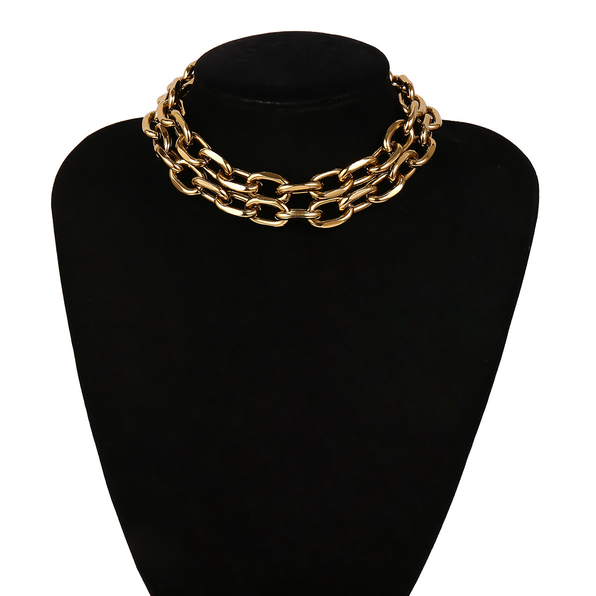 Ornement Europe Et En Amérique Croix Frontière Creative Simple Personnalité Géométrie Femelle Exagéré Punk Collier Chaîne En Métal display picture 18