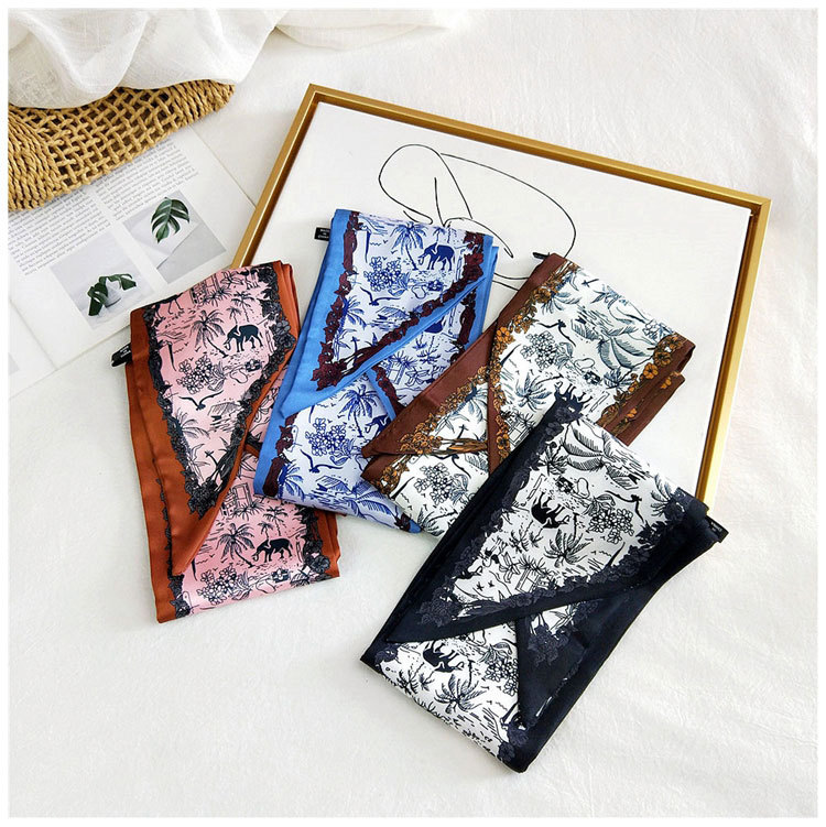 80g Weight Scarf Classification Holiday, Daily Occasion Unisex Sweet Polka Dots Polyester Printing Silk Scarves