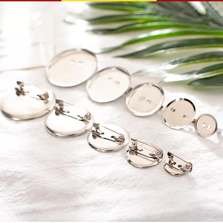 DIY飾品配件 飾品圓盤兩用胸針扣針配壓夾 發夾發飾服飾配件批發