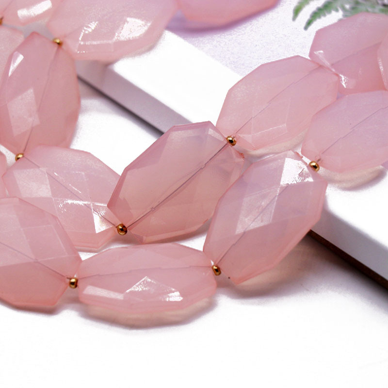 Double Pink Resin Necklace Short  Wholesales Fashion display picture 4