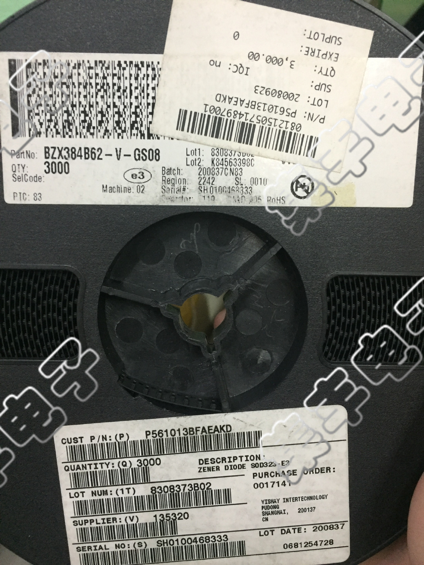 BZX384B62-V-GS08 丝印:X3 SOD-323 VISHAY 实物拍摄 一站式服务