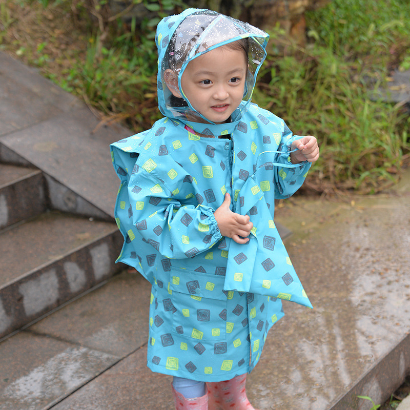 Children's Raincoat Boys' Girls' Kindergarten Primary School Pupils Baby Children's Rain Shoes Set Poncho Children's Cape Style