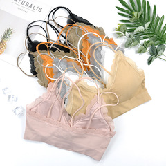 New Stylish Lace Deep V Teen Girl Bralette Bodysuit Cross Back Sports Yoga Underwear for Women