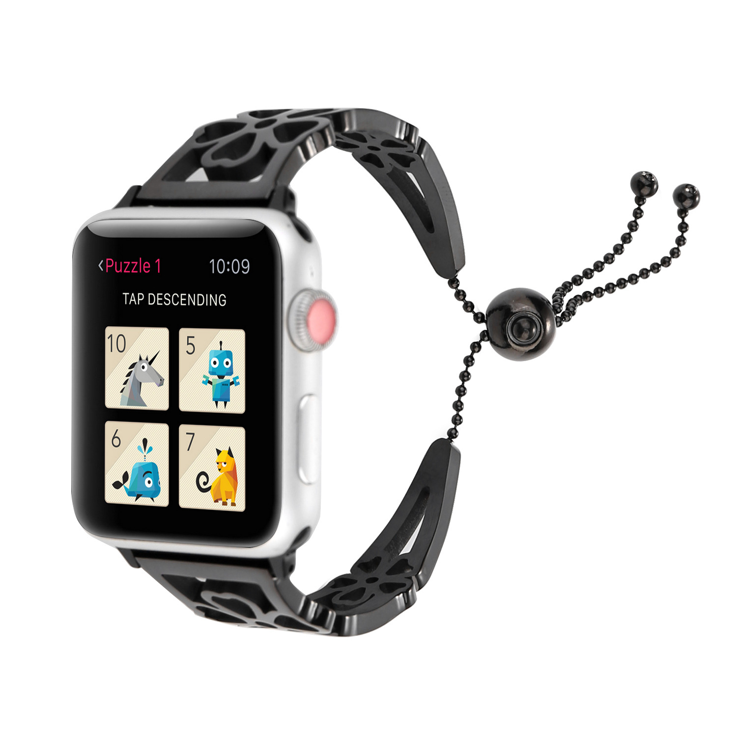 Flower-Shaped Steel Watch Band