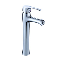 Stainless steel face basin faucet for home, cold and hot water, extended length, bathroom sink faucet with raised platform