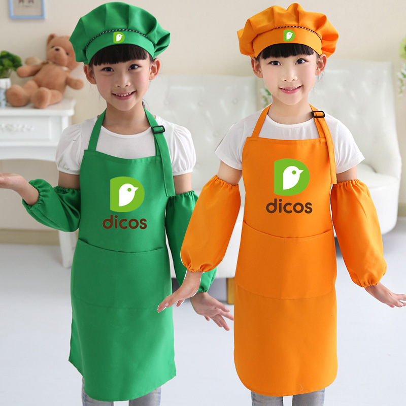 Dekeshi delantal traje abrigo para niños ropa para hornear delantal publicitario cake shop Museo de Arte comida impresión