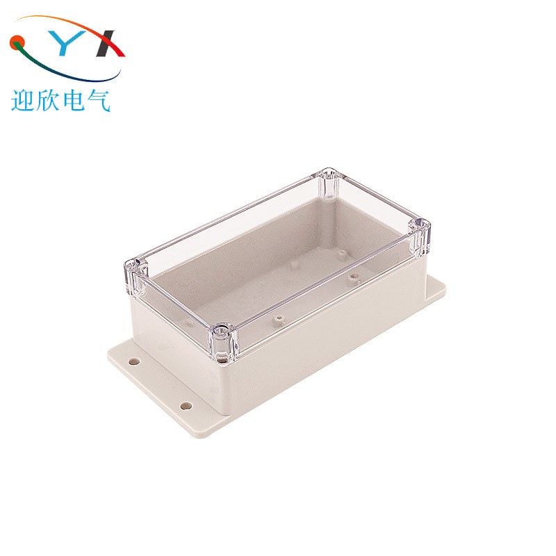 158*90*60mm透明盖带耳塑料分线盒 监控安防仪表盒户外接线盒明盒