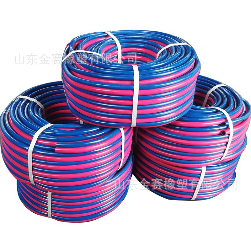 双色管高压并联氧气乙炔管连体管8mm红蓝三角两线氧气管焊接管10