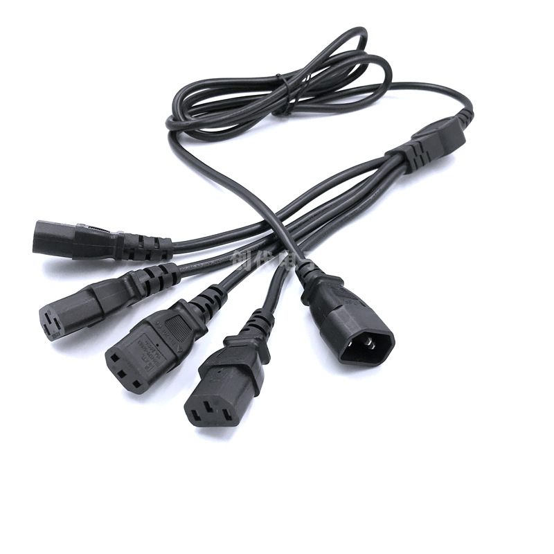 优品电脑服务器连接线一分八 一拖三主机多屏显示器电源线品字尾