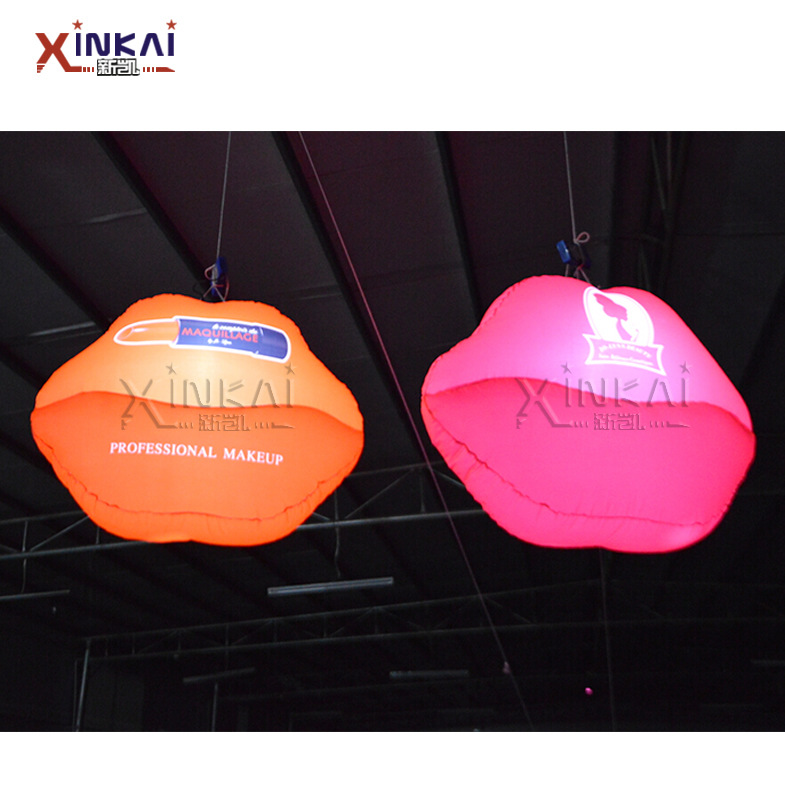 定制图案充气灯光吊灯嘴唇气模装饰灯光表演挂饰广场酒吧背景道具