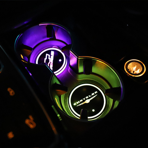 Car luminous water coaster atmosphere light LED colorful USB charging car interior water cup slot mat anti-slip mat