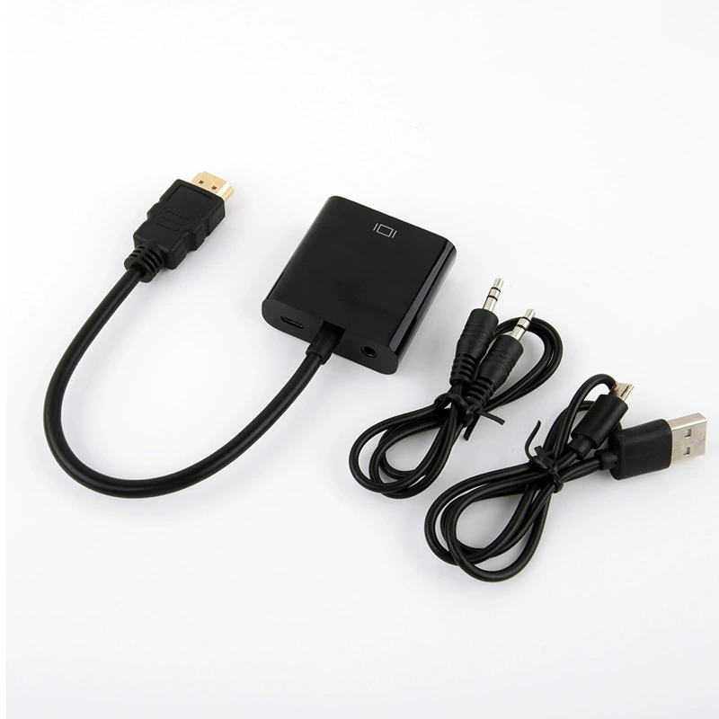 HDMI на VGA высокое разрешение конвертер с аудио с питанием, набор аппаратов - приставка, ноутбук, проектор, конвертер