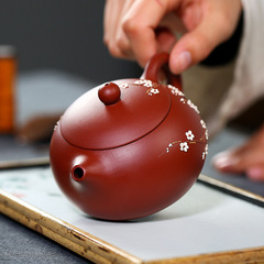 廠家直供宜興名家大紅袍紫砂壺純手工暗香西施壺梅花茶壺旅行茶具