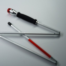 老年人盲人外出手杖语音盲杖四折叠铝合金导盲拐杖旋转头便携折叠