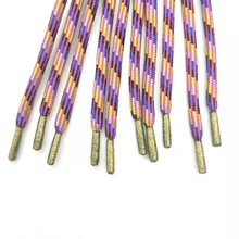 5MM涤纶彩色花纹圆绳浸金色胶头硅胶头裤腰绳