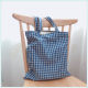 [Guidie cloth bag] Japanese style artistic simple plaid cloth bag crossbody cloth bag shoulder environmental protection cotton zipper