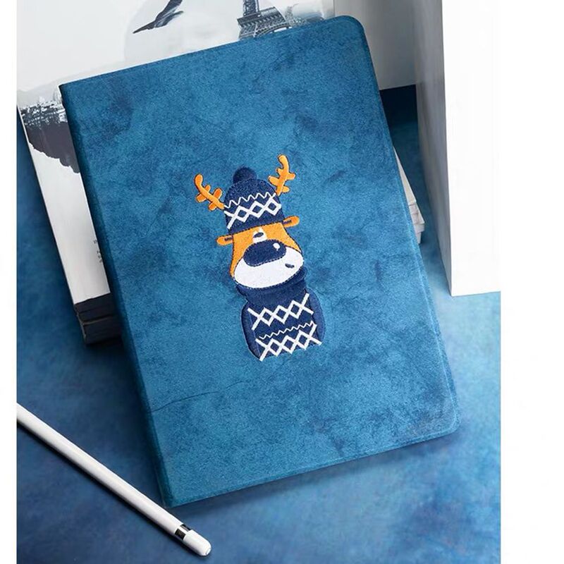 For iPad9 generation 10.2 protective case mini6/5/air3/pr 9.7 embroidery elk iPad protection