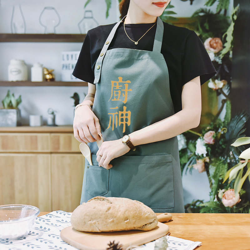 Estilo coreano delantal de la manera casera cocina camarero puro algodón TRABAJO ROPA trabajo Micro impermeable cintura logotipo personalizado