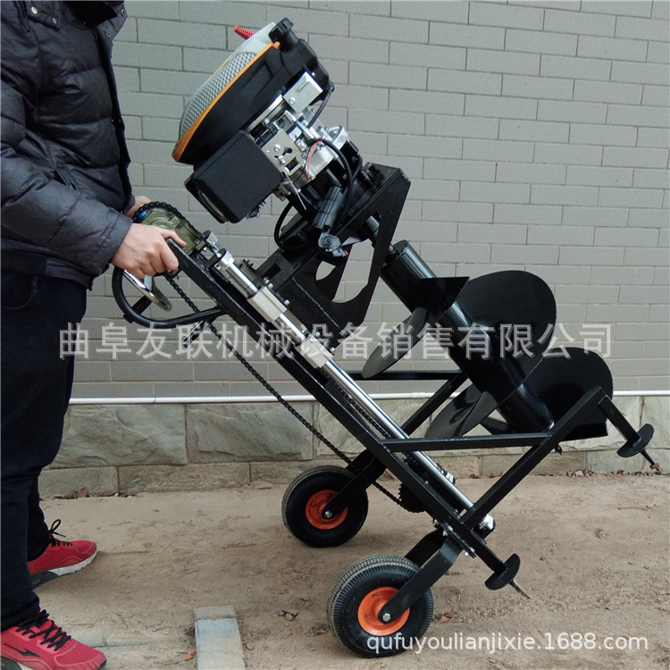 单人双人手提式挖坑机 大棚钻眼打坑机 多功能汽油钻坑机44