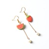 Cute ceramics from pearl, strawberry, summer fashionable short fruit earrings